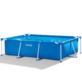 Piscina Retangular Desmontavel Metal 1.662 Litros 2,2 M X 1,5 M X 60 Cm Intex