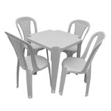 Conjunto Topplast Com Mesa De Plástico Top E 4 Cadeiras Valentina - Branco