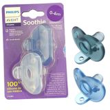 Chupeta Phillips Avent Sootie 0 A 3 Meses Azul 2 Unidades Scf099/01