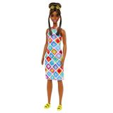 Barbie Fashionista Vestido Branco Com Rhombus - Mattel