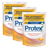 Kit 3 Sabonete Líquido Protex Vitamina E Refil Com 200ml