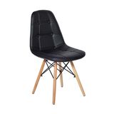 Cadeira Charles Eames Botonê Eiffel Wood Estofada Couro