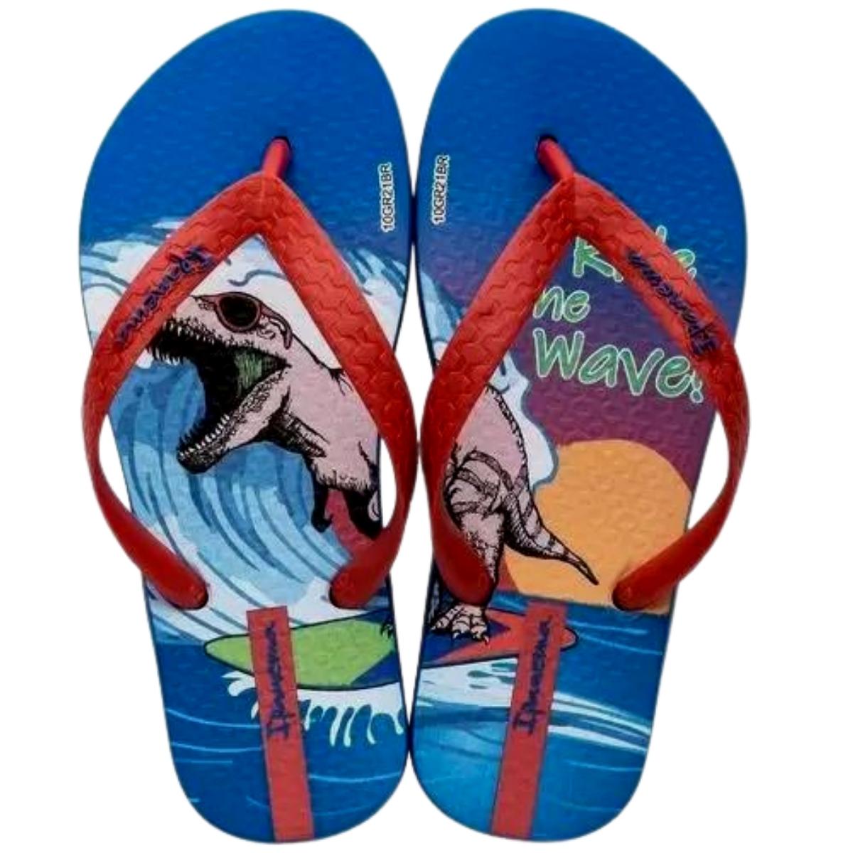 Chinelo De Dedo Infantil Masculino Ipanema Temas 25479 - Azul/vermelho - 31