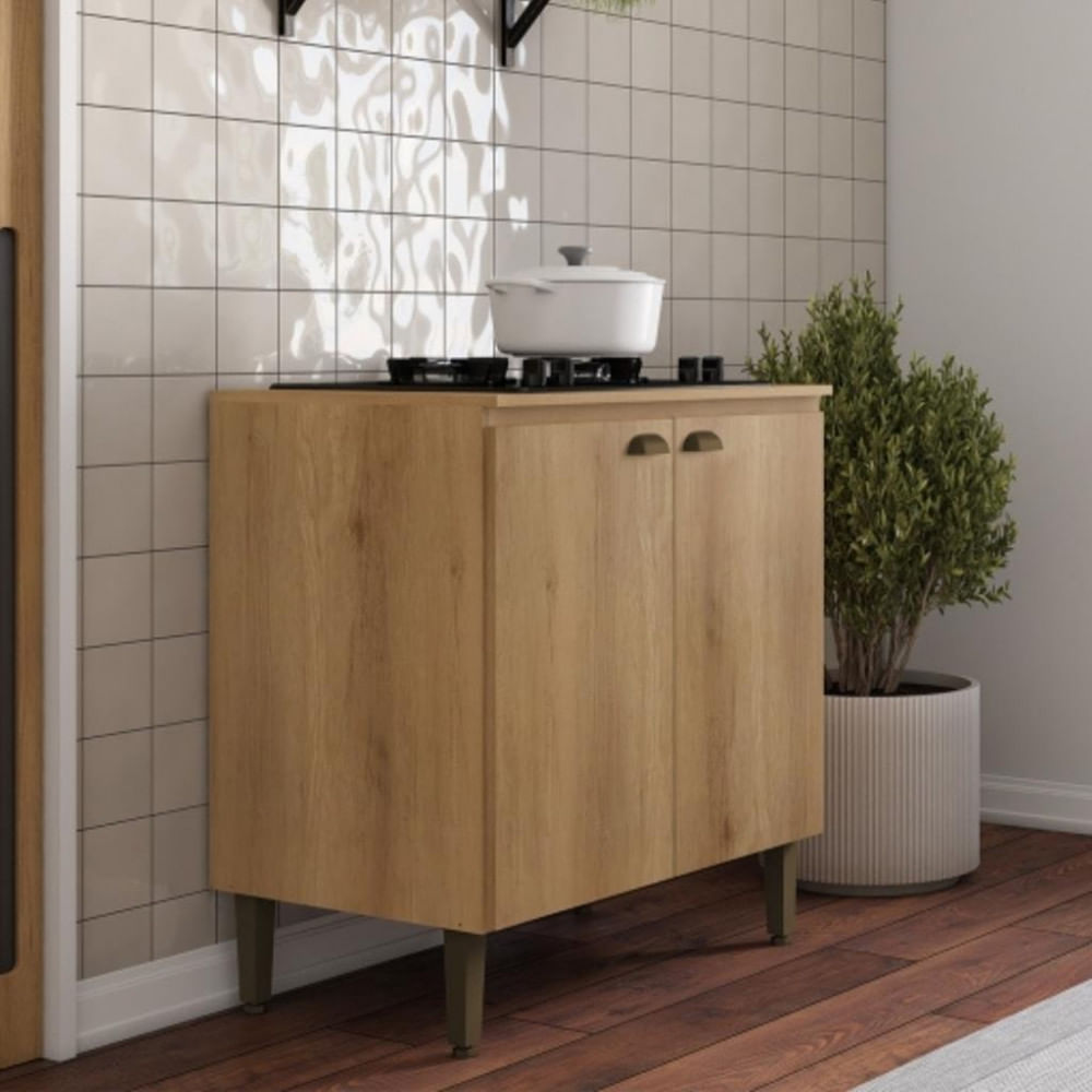 Balcão 2 Portas Com Tampo 80cm Moderna Thb