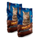 Ração Para Gatos Hotcat Mix Adultos E Filhotes Sabor Peixe, Carne E Vegetais 1kg | Kit Com Duas Unidades