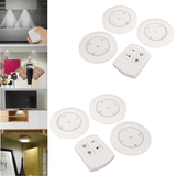 Kit 6 Luminaria Spot Led Lampada Controle Remoto Sem Fio Fácil Instalação Teto Parede Armários