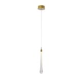 Pendente Goccia 12cm X 41cm 1x3w 3000k 160 Lúmens Oc002s Bella Iluminação Dourado