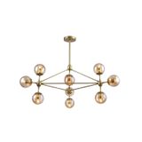 Pendente 100x57,5cm 10xe27 Bolinha 400w Orbe Bella Iluminação Dourado/champagne