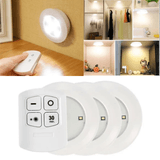 Kit 3 Luminaria Lampada Led Spot Sem Fio Controle Remoto Fácil Instalação Teto Parede Armários