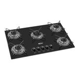 Cooktop 5 Bocas A Gás Clarice Mega Chama Preto  Bivolt