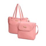 Kit 02 Peças Maternidade Classic Bolsas M e G Hug B3403.02 Rosa