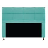 Cabeceira Munique 140cm Casal Suede Azul Tiffany Adj Decor