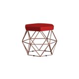 Puff Base Bronze Elsa Veludo Vermelho Gran Belo