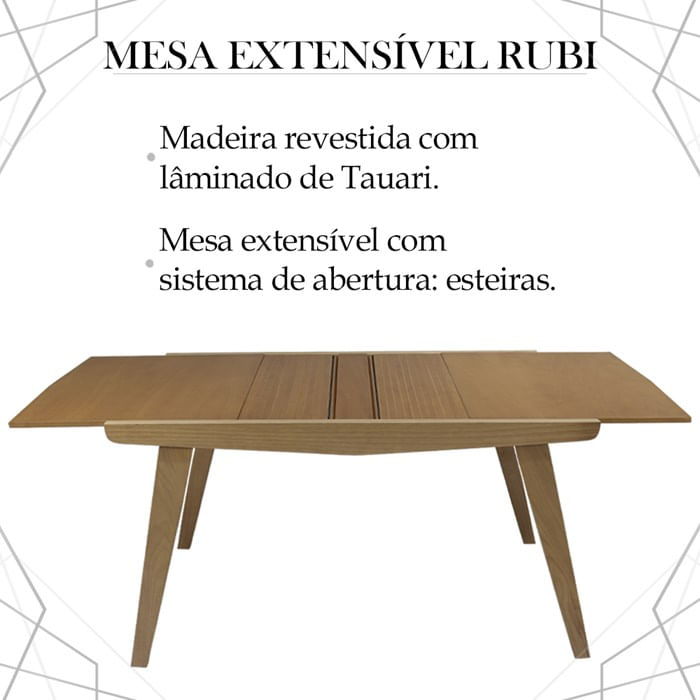 Mesa De Jantar Extensivel 133 Ou 185 Cm Madeira Pinhao Nacc