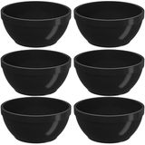 Kit 6 Tigelas Bowls Cumbucas 300ml Para Servir Preto Uno Coza 11,5x5cm Redondo Potinhos