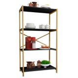 Estante Armário Steel 90cm Estilo Industrial Com Pés Em Aço Dourado/preto