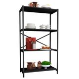 Estante Armário Steel 90cm Estilo Industrial Com Pés Em Aço Preto/preto