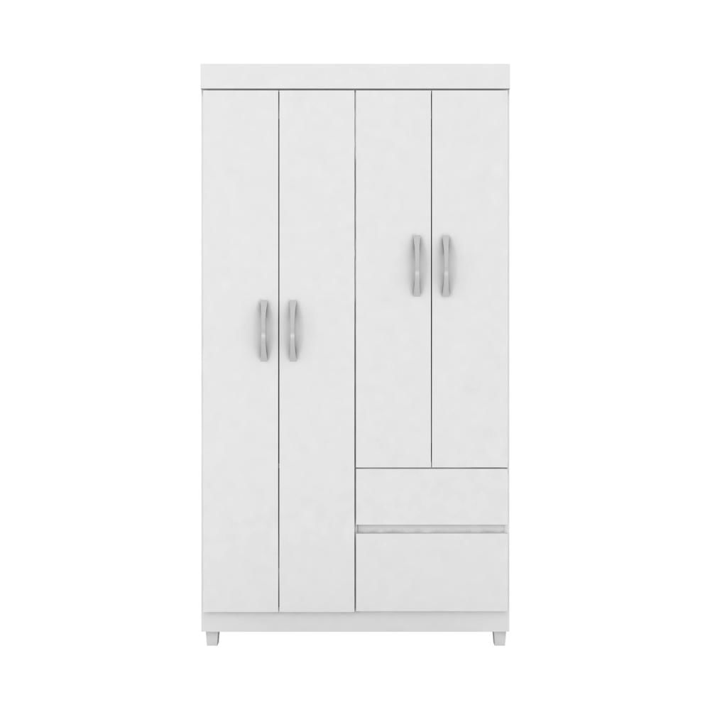 Guarda-roupas Solteiro 4 Portas 2 Gavetas Multimóveis Cr35187 Branco