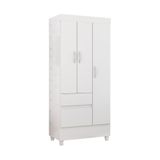 Guarda-roupas Solteiro 3 Portas 2 Gavetas Multimóveis Cr35186 Branco