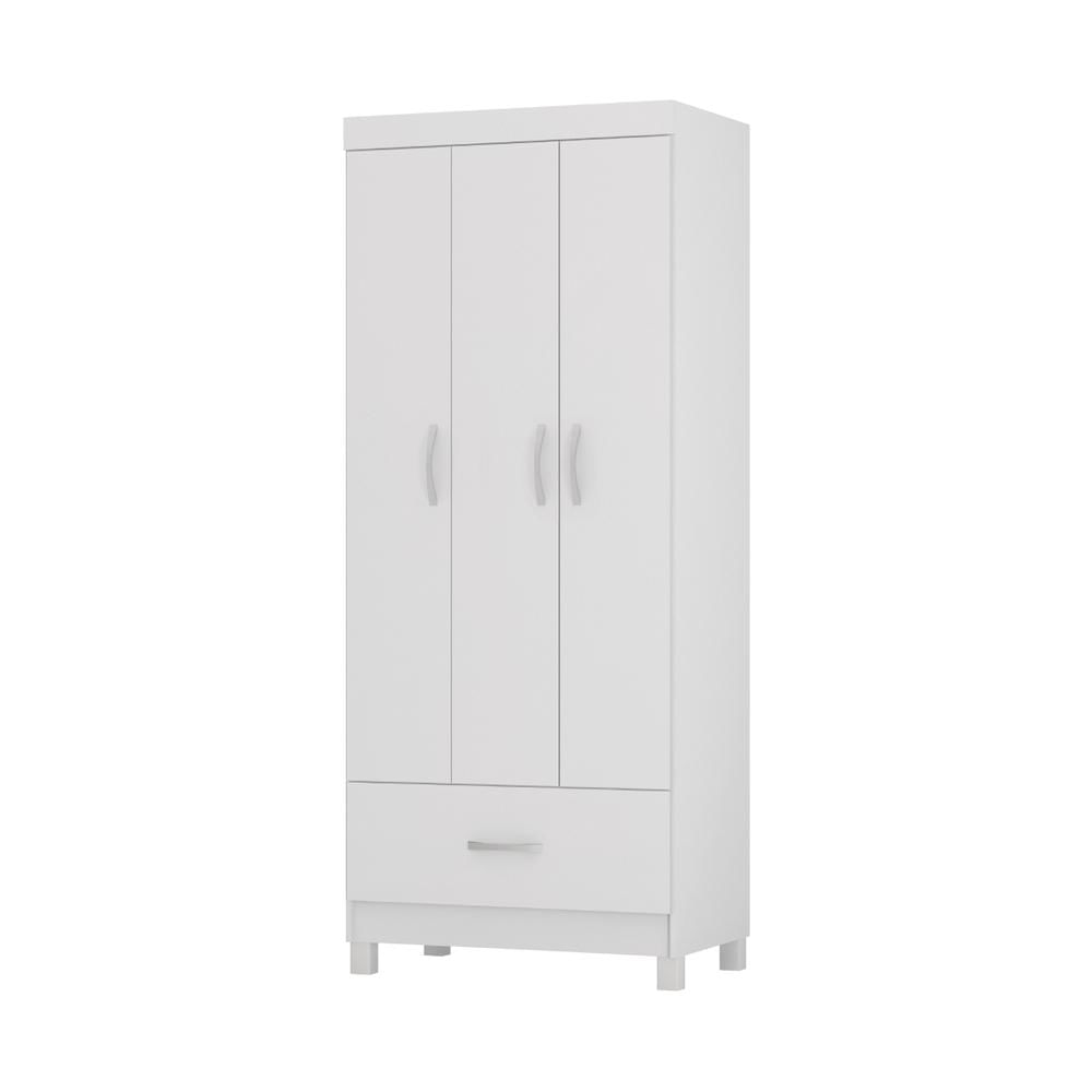 Guarda-roupas Solteiro 3 Portas 1 Gaveta Multimóveis Cr35185 Branco