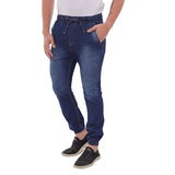 Calça Masculina Jogger Jeans Simples Com Amassadinho