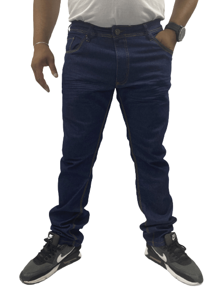 Calça Masculina Skinny Jeans Escuro Com Amassadinho