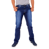 Calça Masculina Skinny Jeans Simples Com Detalhe Desenhado