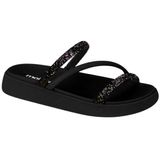 Sandália Feminina Rasteira Papete Tiras Stress Blrilho Moleca 5469.121.26528 - Multi Preto/preto - 35