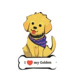 Quebra-cabeça Golden Retriever De Madeira - 15cm X 10cm