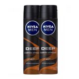 Kit 2x 150ml Desodorante Nivea Men Deep Amadeirado Aerosol Antitranspirante 48h