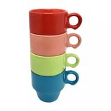 Jogo De Xícara Café Stacky 4pcs 90ml Colorido - Hauskraft