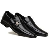 Sapato Social Masculino Elástico Metal Leve Macio Conforto Preto 44