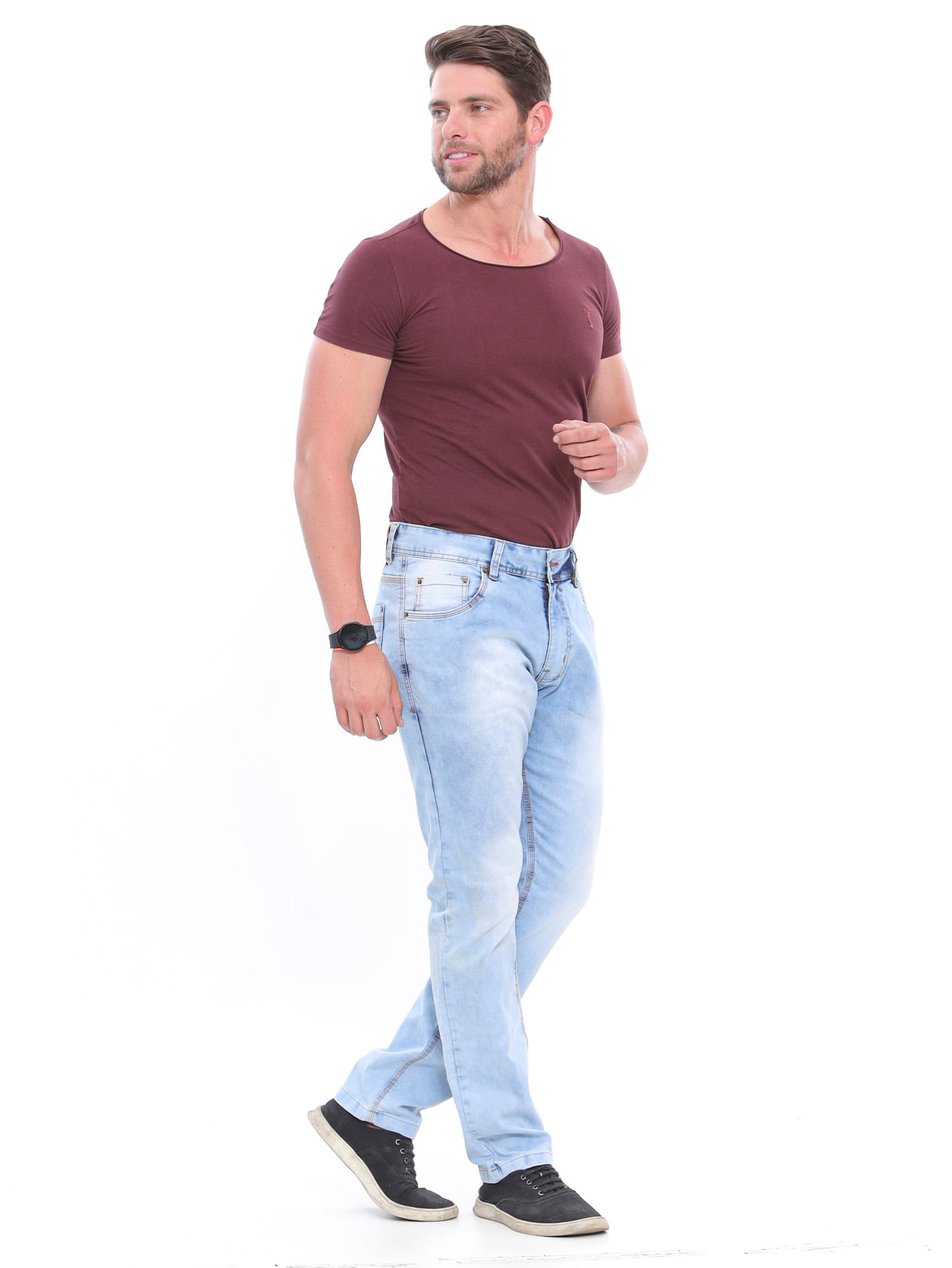 Calça Masculina Skinny Jeans Claro Lazúli