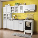 Conjunto de Cozinha 3 Peças CZM04 com Balcão 3 Portas 1 Gaveta 6112 Bertolini Branco