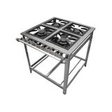 Fogao Industrial 4 Bocas 30x30 Inox Economy Cristal Aco Baixa Pressao