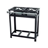 Fogao Industrial 2 Bocas 30x30 Economy Cristal Aco Baixa Pressao