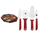 Jogo de Talheres 14 Peças Tramontina Pizza 25099722 Vermelho