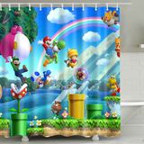 Cortinas De Banheiro Impermeáveis Para Crianças Super Mario Poliéster