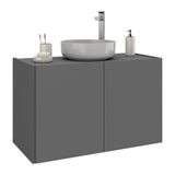 Gabinete De Banheiro 62,5cm Suspenso 2 Portas Multimóveis Mp5044 Grafite