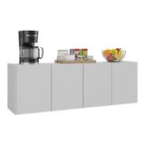 Balcão De Cozinha Suspenso 4 Portas Multimóveis Mp2167 Branco