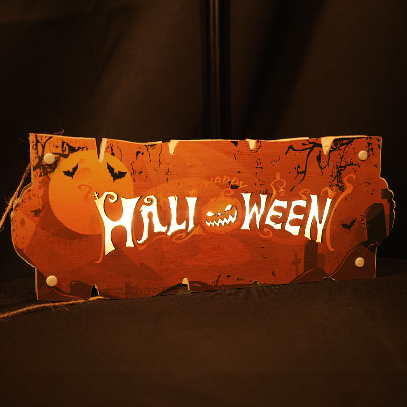 Halloween House Sign, Holiday Wall Crafts Jack-o-lantern,