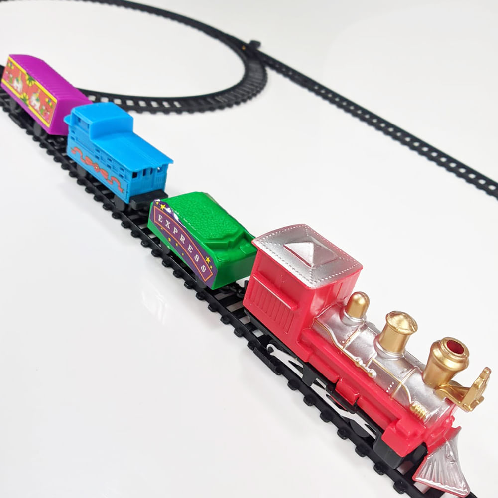Trem Trenzinho À Pilha Com Trilhos Brinquedo Infantil