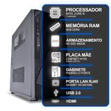 Computador Desktop, Intel Core I5 7º Geração, 8gb Ram, Hd Ssd 480gb, Conexões Usb/vga/hdmi/lan/som