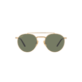 Óculos De Sol Ray-ban Round Ii Titanium Rb8237 313852 Ouro Lente Verde Tam 53