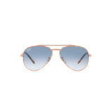 Óculos De Sol Ray-ban New Aviator Rb3625 92023f Ouro Rosê Lente Azul Degradê Tam 58