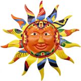 127 Polegadas Metal Sun Wall Art Decoração Pendurado Para Jardim Interno Ao Ar Livre