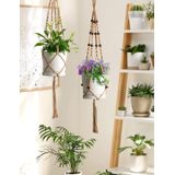 4 Cabides De Plantas De Macrame De Pacote Plantadores De Teto Pendurados Interiores Com 8 Ganchos Diferentes Camadas Plantadores De Vasos