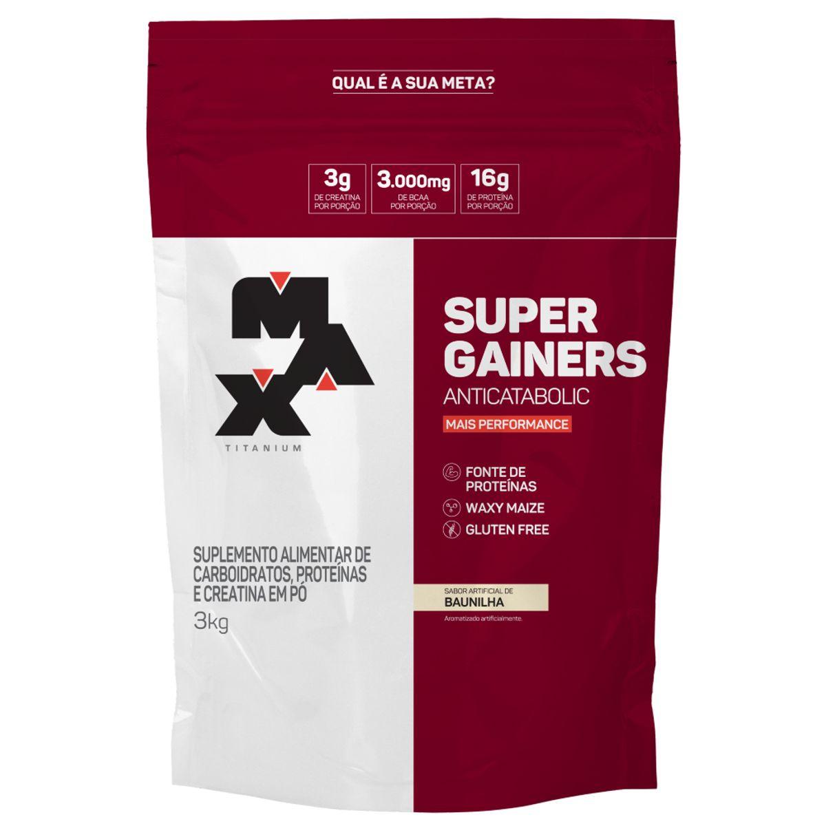 Super Gainers 3kg Max Titanium Sabor Baunilha