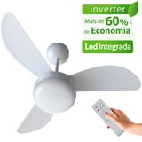 Ventilador de Teto Ventisol Fênix Inverter com Controle Remoto e LED Integrada - Bivolt