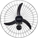 Ventisol Ventilador de Parede Oscilante, 3 Pás Premium, Preto, 60cm 127V